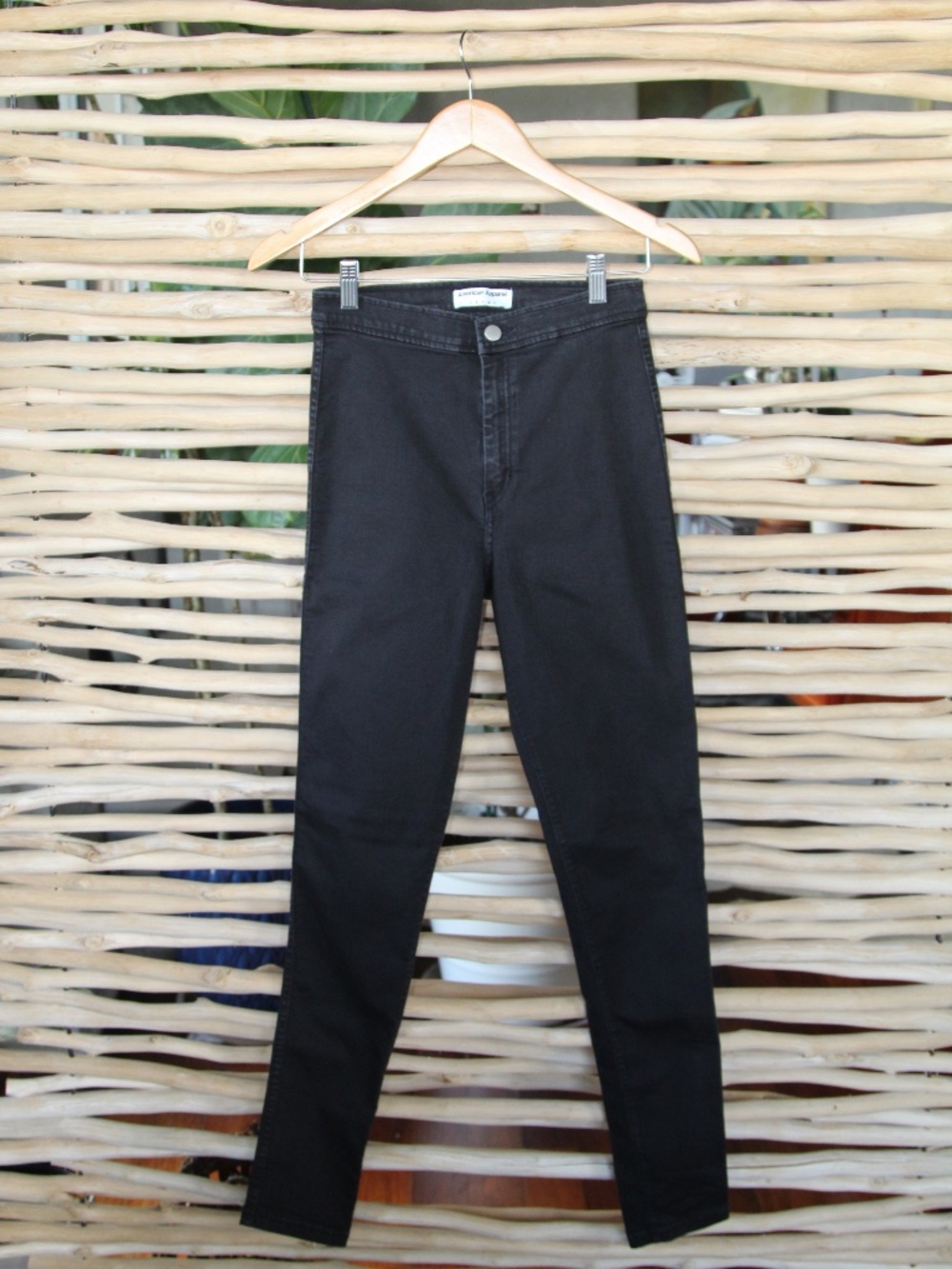 American Apparel Gently Used High-Waisted Skinny Stretch Black Easy Jeans